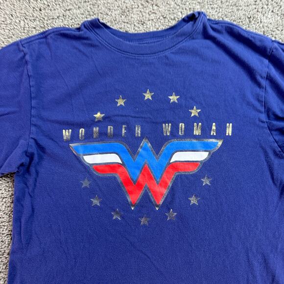 Wonder Woman Shirt Womens Large Blue Red DC Comics Short Sleeve Ladies - Picture 3 of 11